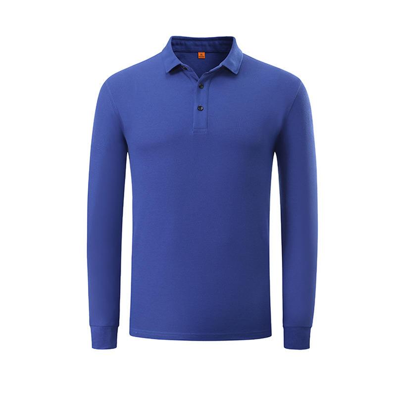 翻领纯色长袖polo衫9059