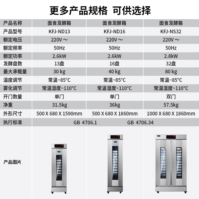 耐惠(NAAFI)康宝出品/商用发酵箱面包馒头蒸笼醒发箱不锈钢恒温面粉发酵机烘焙设备26层KFJ-NS26高清大图