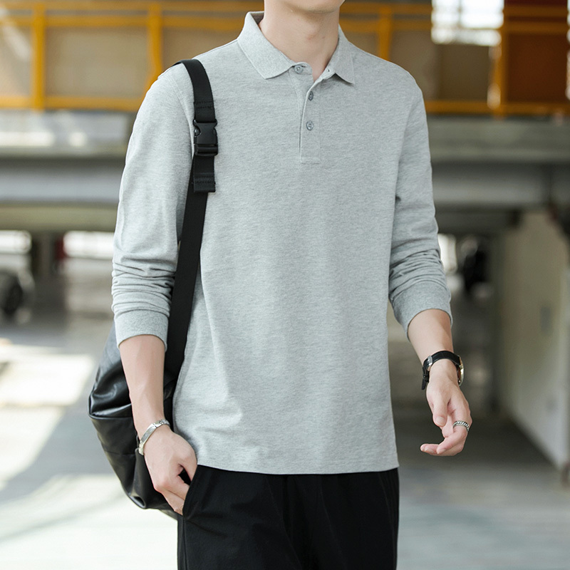 蒙洛里克春秋polo衫长袖男士秋装上衣服韩版潮体恤翻领t恤男潮牌sy
