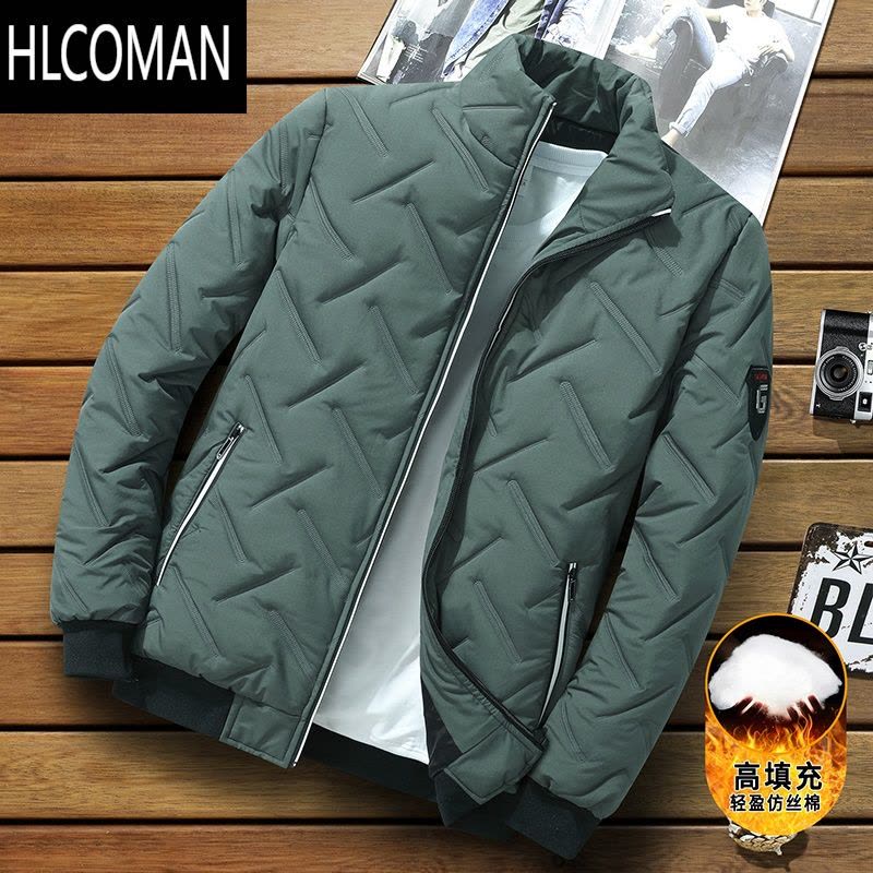 HLCOMAN加厚p暖棒球领新款棉衣男冬季外套宽松韩版御寒大码工装夹克棉袄图片