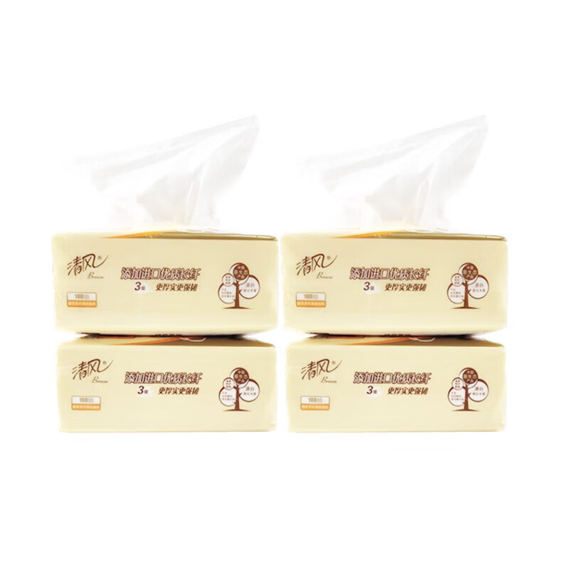 清风 萌宠系列 亲 肤抽纸4联包一提