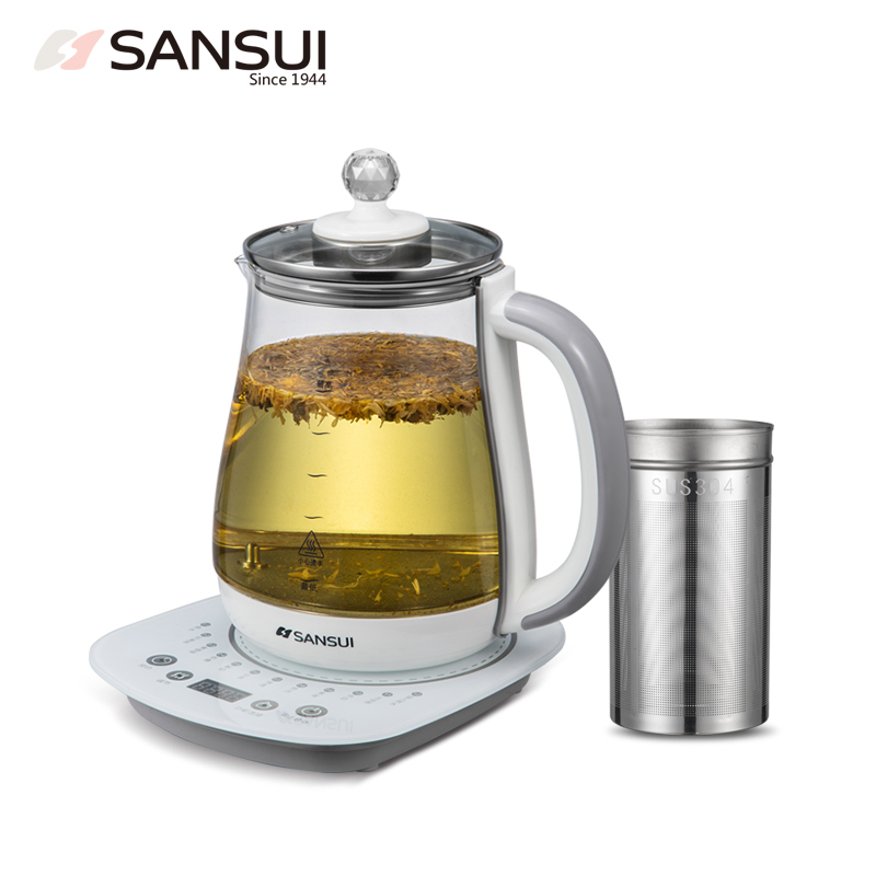 山水(SANSUI)KT-1835养生壶花茶煮面酸奶煲汤药膳等12大功能高硼耐热透明壶体1.8L(单位:台)