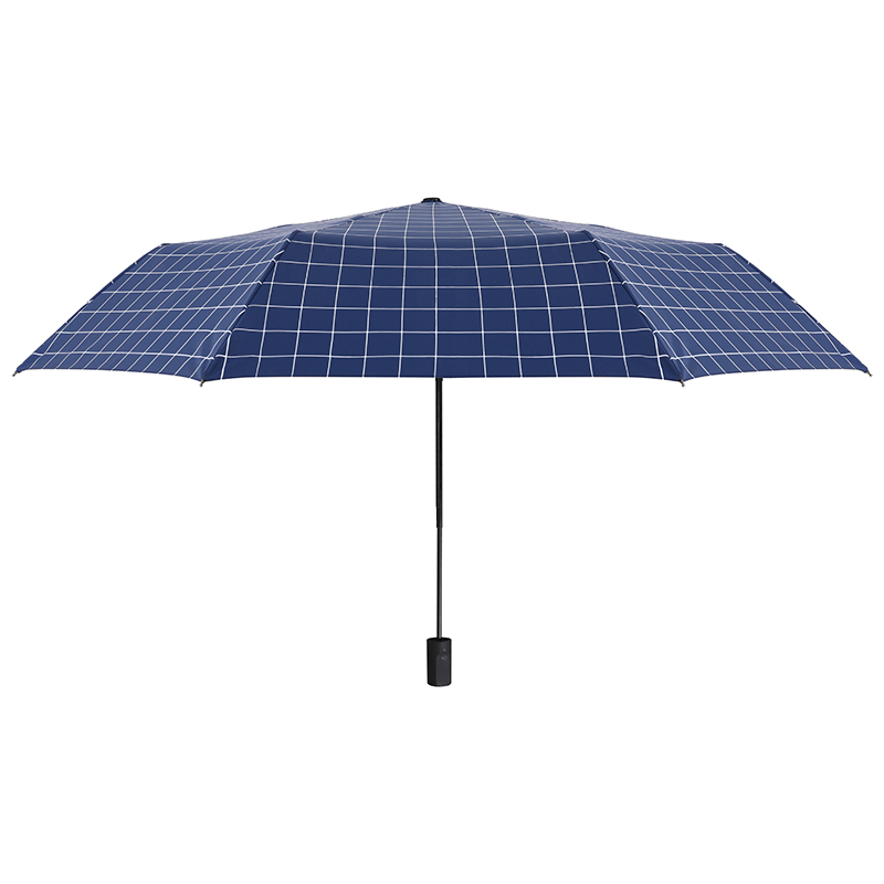 菲诺 复古格子伞藏青色