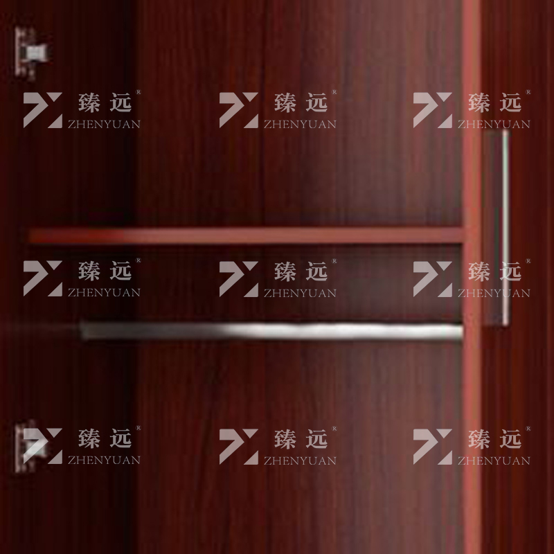 臻远ZY4022350简约木质衣柜衣服收纳柜 柚木色四门高清大图