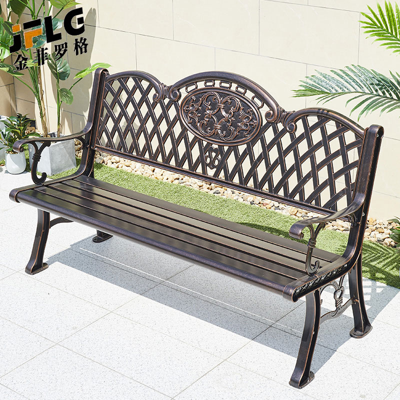 金菲罗格户外铸铝公园椅广场休闲长椅 A款古铜色1.5米