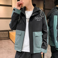 跨洋【一件7.5折两件6.5】 2020秋季男士外套百搭时尚撞色休闲运动外搭上衣宽松百搭简约夹克男装衣服Q