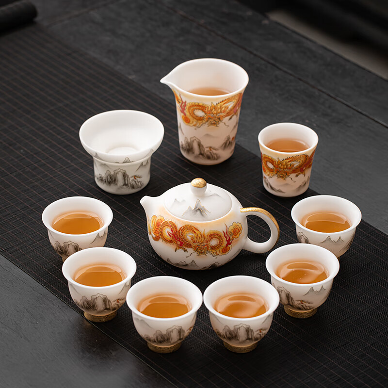苏氏陶瓷/SUSHI CERAMICS J1005 龙行大运西施壶茶具套装 (单位:套)高清大图
