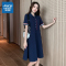 真维斯polo裙连衣裙女夏季2022新款法式学院风a字裙子收腰中长裙