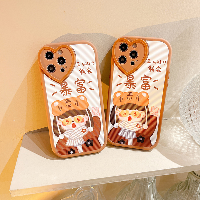 卡绮苹果13手机壳iPhone12新款11promax硅胶防摔xr透明xsmax女款x全包8plus镜头暴富虎头女孩