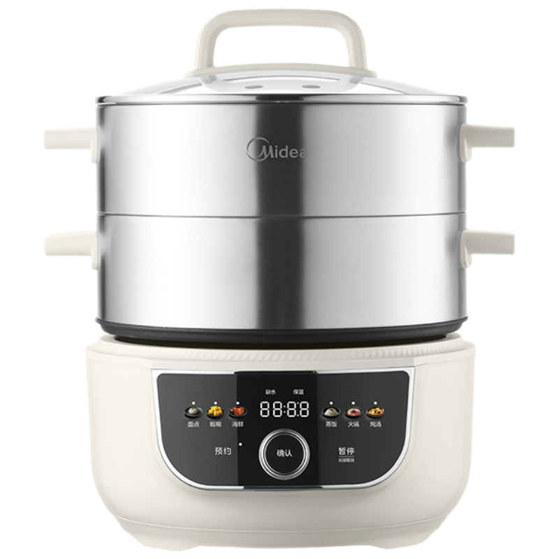 美的(Midea)电蒸锅电煮锅电火锅多用途锅家用蒸包子锅电锅三层14.5L大容量分体式底锅可拆洗 MZ-ZGC2852C