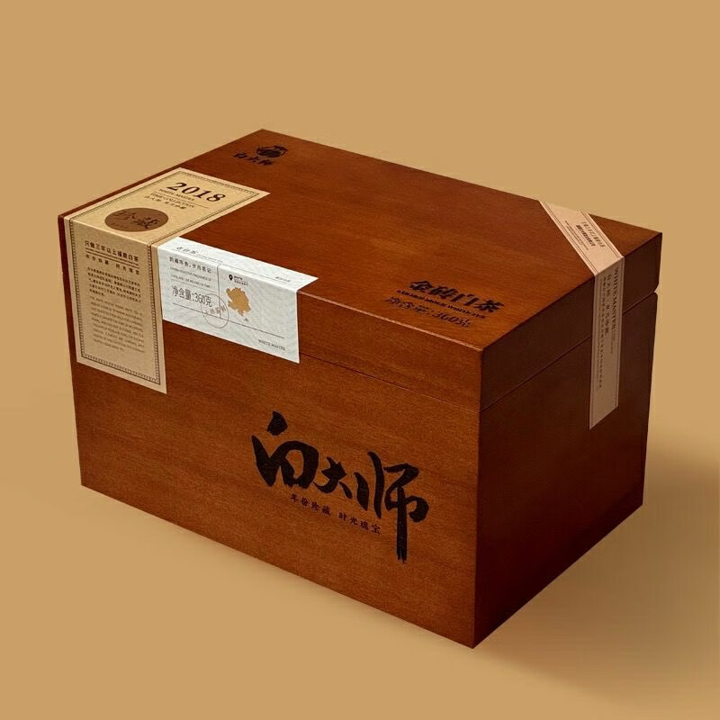 白大师高山福鼎白茶特级贡眉金砖白茶原木茶叶礼盒装360g老白茶 360g/1盒高清大图