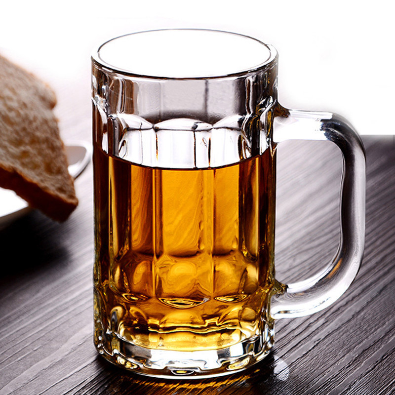 mom抖音啤酒杯扎啤杯大容量带把家用玻璃杯子午后时光对杯2只装100起