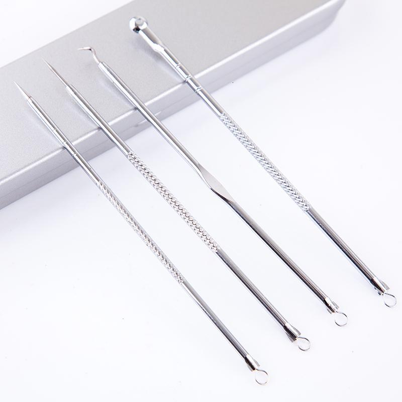 粉刺针细胞夹挑痘挤痘痘去黑头洛滑暗疮针工具神器2号防滑弯钩针铁盒