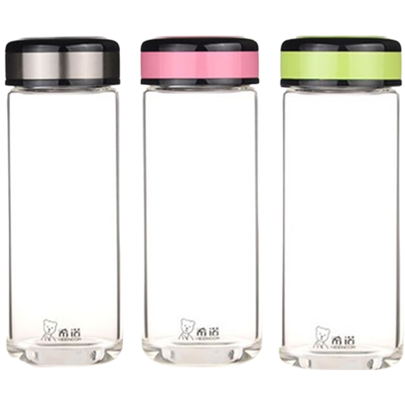 希诺玻璃杯410ml便携耐用单层XN-7553(颜色随机)