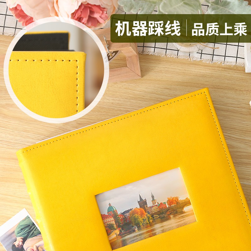 丨相册本纪念册插页式大容量家庭影集5寸6寸800张皮质过塑 三维工匠 殷红色(6寸800张)高清大图