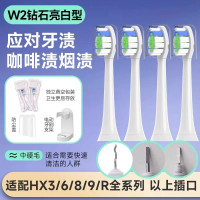 适配飞利浦电动牙刷头C1/C2/G2/C3/hx6730/9362替换sonicare 3260 W2-白钻美白型6支【中硬毛】