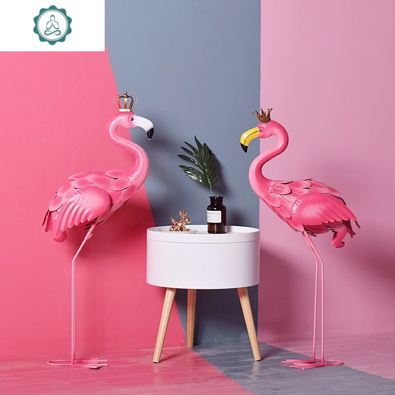 北欧风格ins火烈鸟摆件大花园网红店铺橱窗软装饰品婚庆拍照道具封后