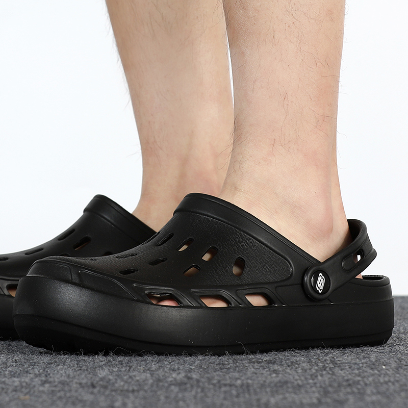 Skechers斯凯奇男子新款洞洞鞋透气运动拖鞋轻便凉鞋243041-BBK ZP高清大图
