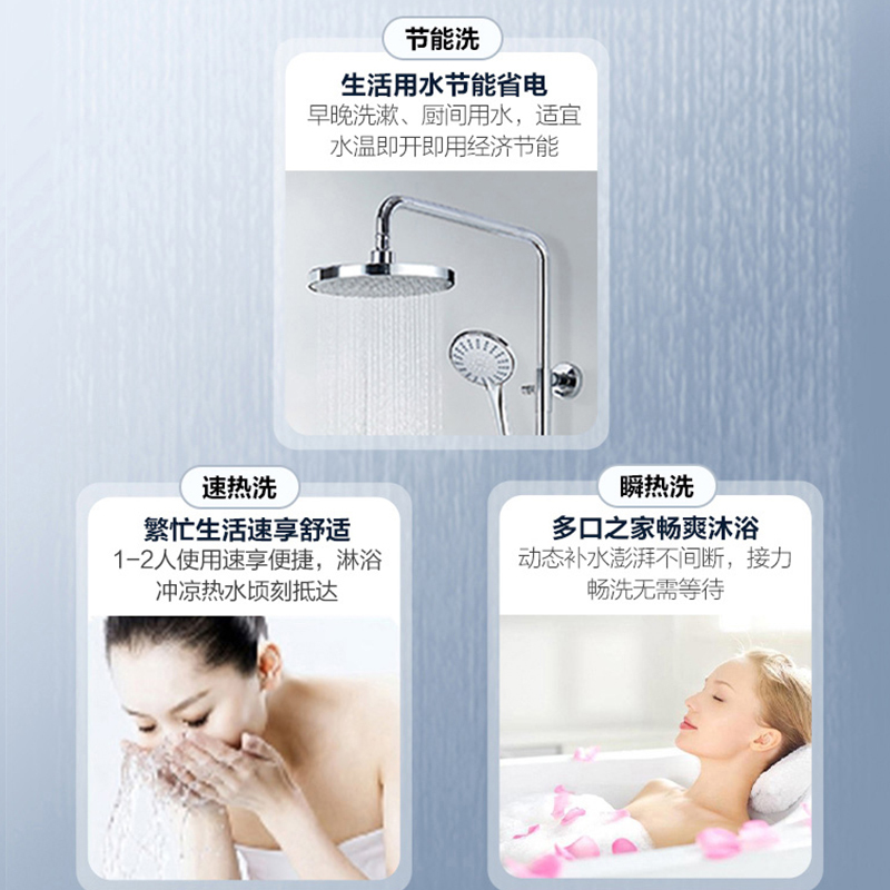 海尔(Haier)电热水器60升一级能效5000W变频速热智能WIFI远程操控健康净水洗升级金刚无缝胆-