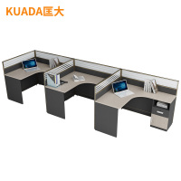 匡大板式屏风办公桌4.2米三人位简约现代职员桌电脑桌KD-16L2055R