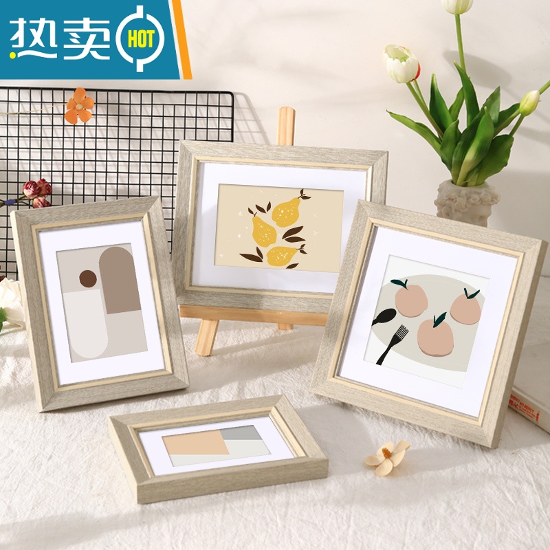 敬平小清新相框摆台6七7寸8儿童照片10创意摆件装裱a4A3画框挂墙像架5 淡绿色 10寸可摆可挂[可放20.3*25.高清大图