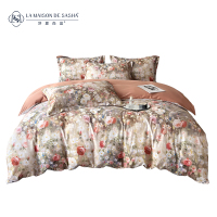 轻奢60支新疆长绒棉四件套印花全棉被套床单床上用品优质高级感 1.5/1.8m床适用 春色满园