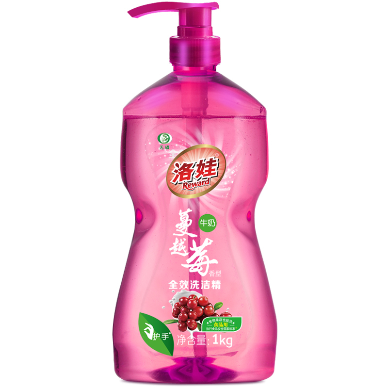 洛娃全效洗洁精1kg*3瓶(深海海盐+牛奶蔓越莓+天然五谷)