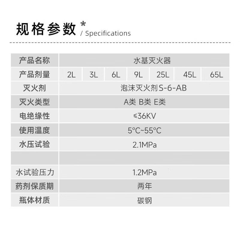 绿消手提式6L碳钢水基型灭火器 车载灭火器大货车专用消防年检高清大图