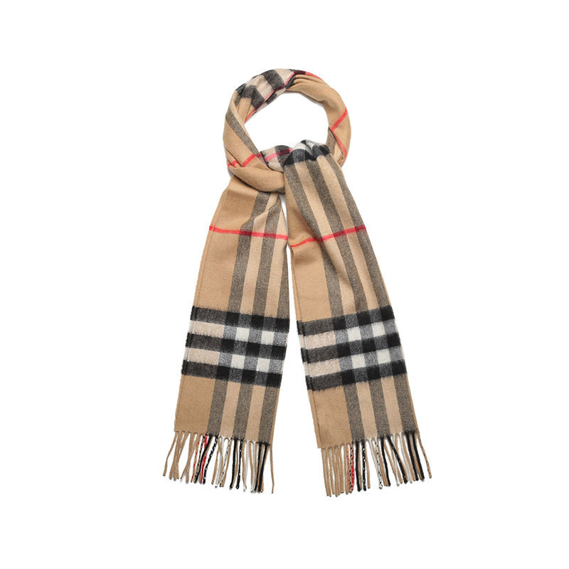 博柏利 burberry 男女通用款山羊绒长方形流苏围巾 8056850