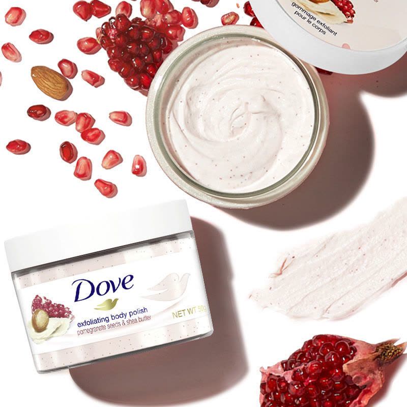 Dove/多芬风味冰激凌 夏威夷果 石榴籽 奇异果 磨砂膏便携旅行装 石榴籽(单个)50g图片