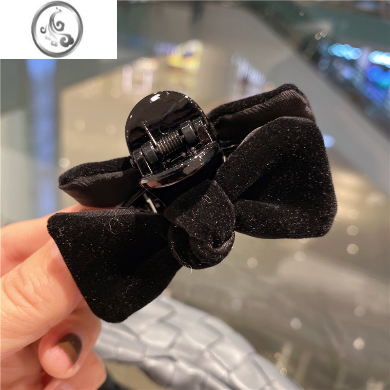 JiMi韩国东大门同款丝绒蝴蝶结刘海抓夹ins少女边夹头夹马尾对夹顶夹