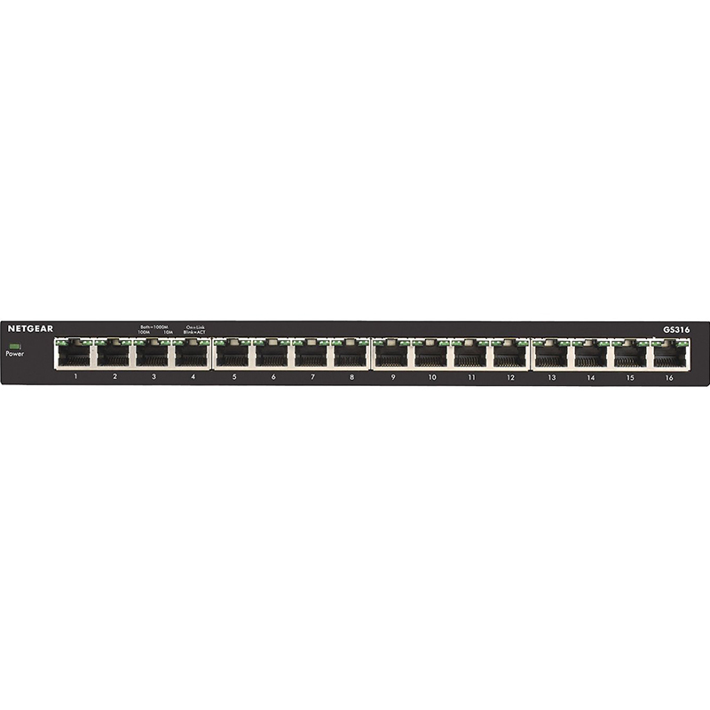 美国网件(NETGEAR)GS316 16口全千兆非网管交换机 中小型企业商用以太网交换机