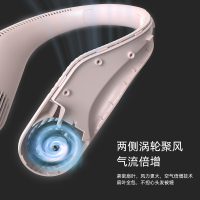 古尚古usb懒人挂脖子迷你便携式小型随身可充电办公挂颈制冷空调电扇 F41一体化挂脖风扇 白色