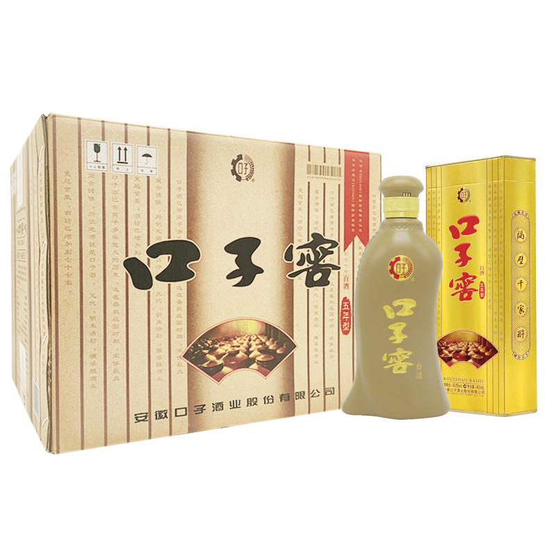 [口子窖年货节]口子窖5年型五年型40.8度400ML*6瓶兼香型白酒整箱装口子酒高清大图
