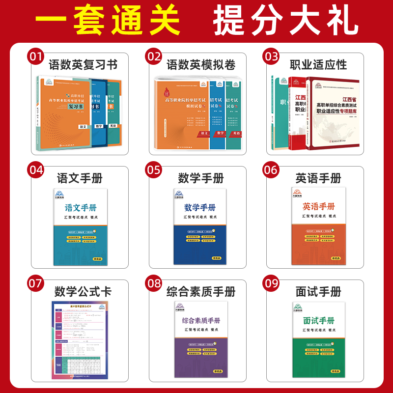 英语[复习书] 江西省 [正版]2024年江西省高职单招综合素质职业适应性技能测试专项题库单招考试复习资料自主招生春季高