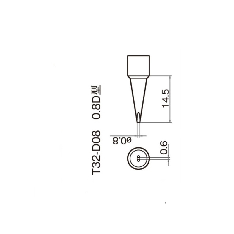 原装进口HAKKO(白光) FX890专用焊嘴一字(扁平)型 T32-D08 不涉及维保