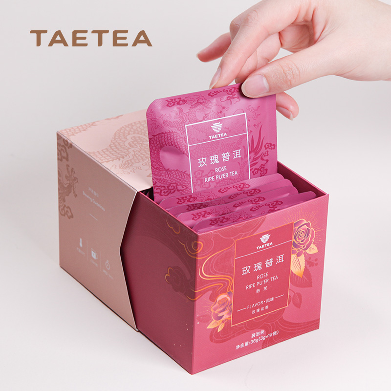 大益TAETEA茶叶普洱茶熟茶 玫瑰花茶三角袋泡茶包 36g/盒 商务便携高清大图