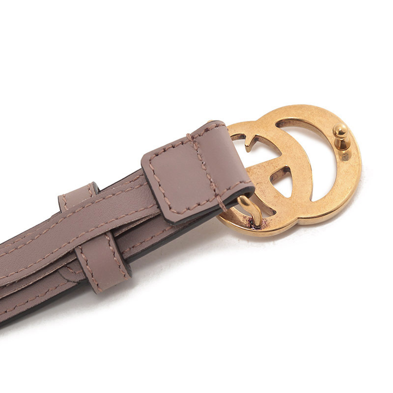 古驰gucci女士帆布皮革双g带扣不可裁剪窄版皮带腰带40941792tlc