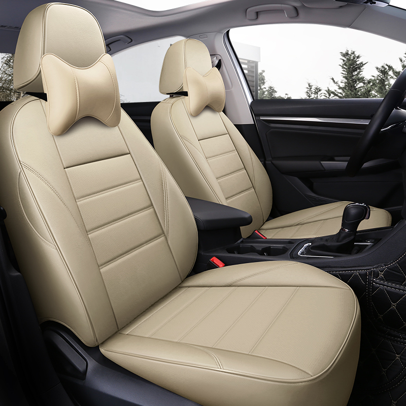 朗逸plus座套19款新朗逸专用汽车坐垫四季座椅套宝来 皮革款 --- 米色