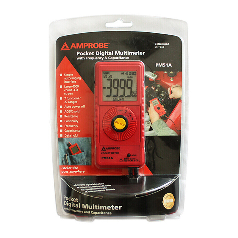 福禄克(FLUKE) 安博amprobe 卡片式万用表 数字掌上型多用表 PM51A
