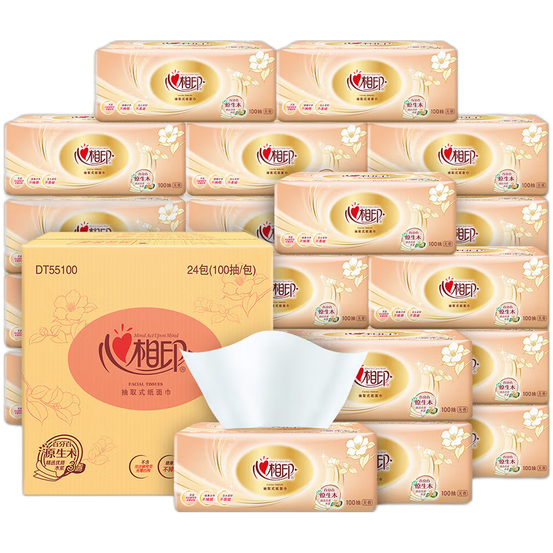 心相印抽纸24包(100抽/包)DT55100