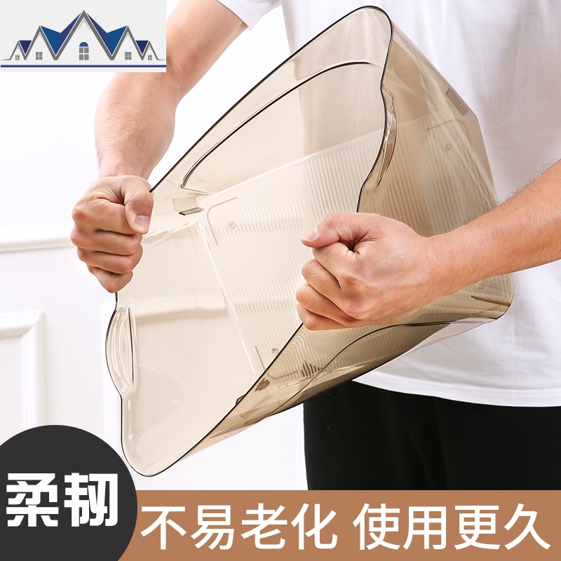 透明加厚大号塑料整理箱衣物小号储物箱桌面化妆品收纳盒子 三维工匠高清大图