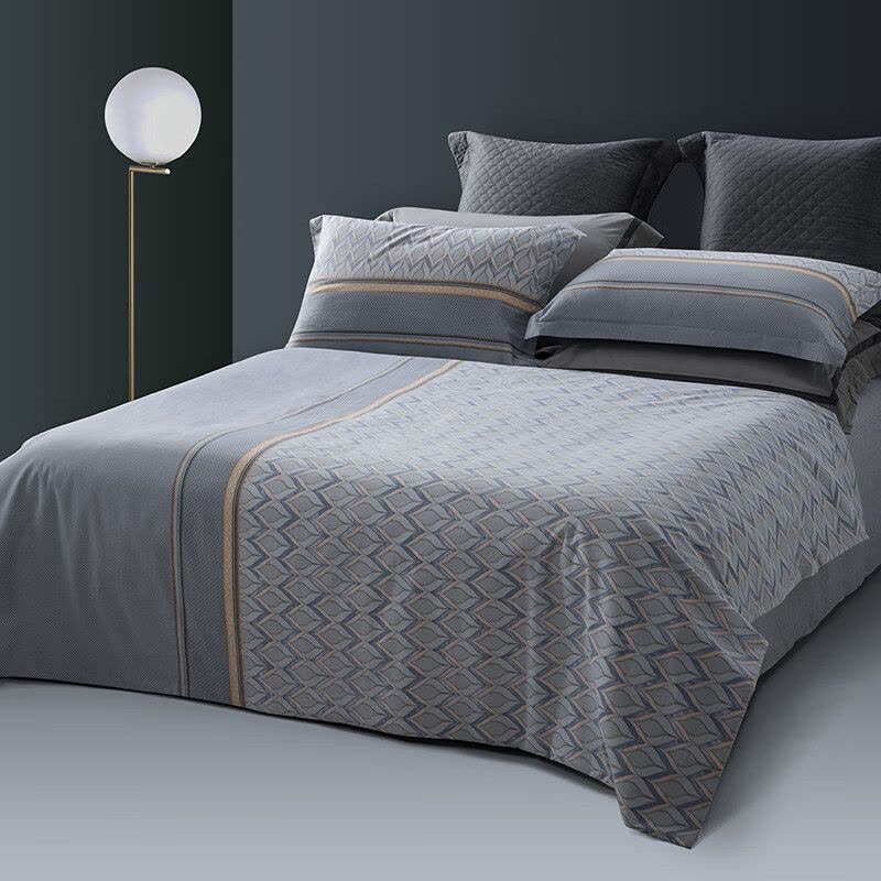 水星家纺 122098 全棉抗菌四件套 奕然 1.8米床图片