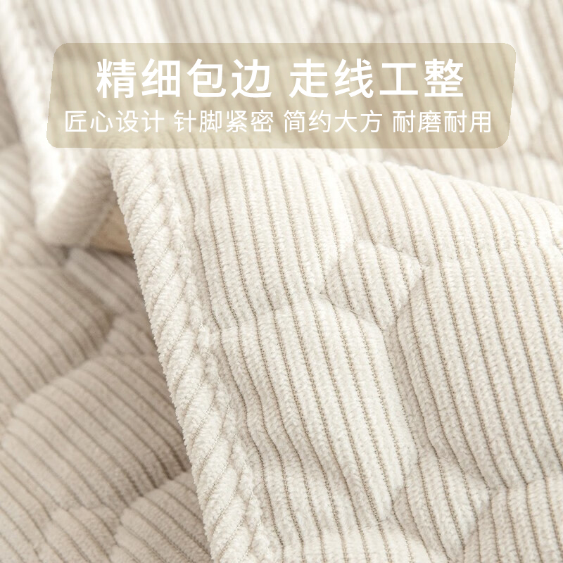 添福运 冬季毛绒沙发垫套装防滑沙发坐垫子123组合秋冬季灯芯绒沙发垫布艺简约北欧风沙发套罩巾沙发贵妃支持定制飘窗垫高清大图