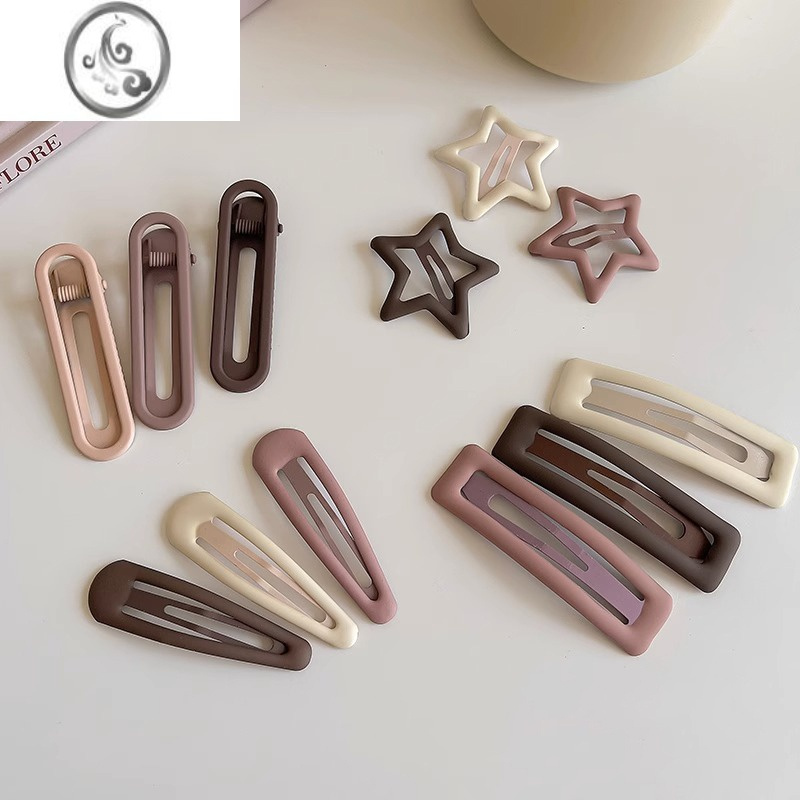 jimi星星发夹可爱咖色小夹子头饰边夹侧边刘海夹前额bb夹碎发发卡简约