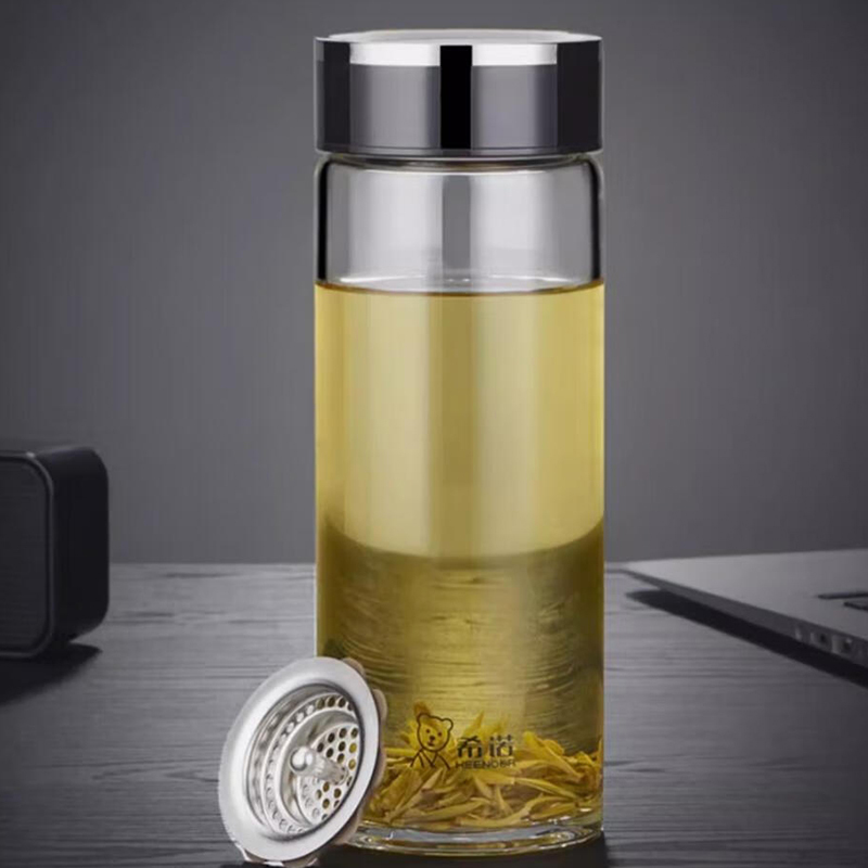 希诺玻璃杯410ml户外便携耐高温耐用深海蓝XN-1200高清大图