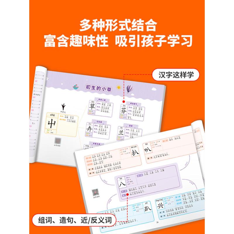 [全2册]汉字宝典+训练手册(动画教学) 小学通用 [正版]荣恒汉字宝典思维导图速记汉字小学生语文认识汉字偏旁部首笔画笔
