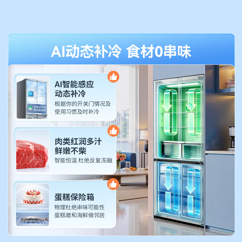 容声冰多多507L主动净化IPD2.0双系统十字四门电冰箱蓝光养鲜零嵌入式超薄国家补贴 BCD-507Q30CZLBP灰高清大图