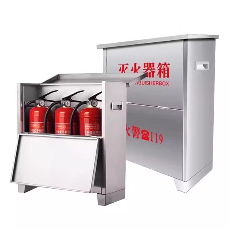 鑫睿辉 加厚不锈钢灭火器箱 4kg*3 个高清大图