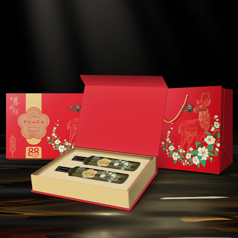 陇间柒月 暮秋坊有机 山茶油 礼盒装 500ml*2高清大图